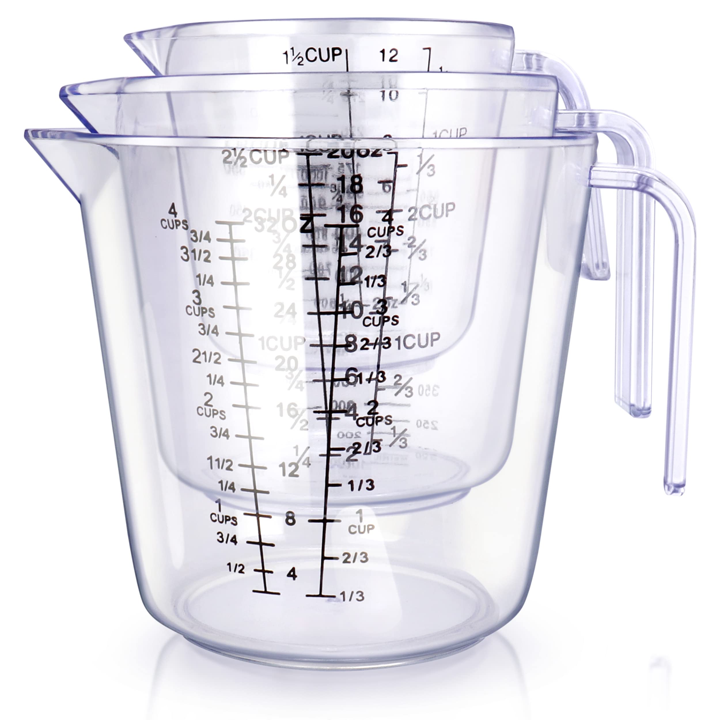 BINGBING tazas medidoras 1000ml con vertido preciso para recetas grandes.