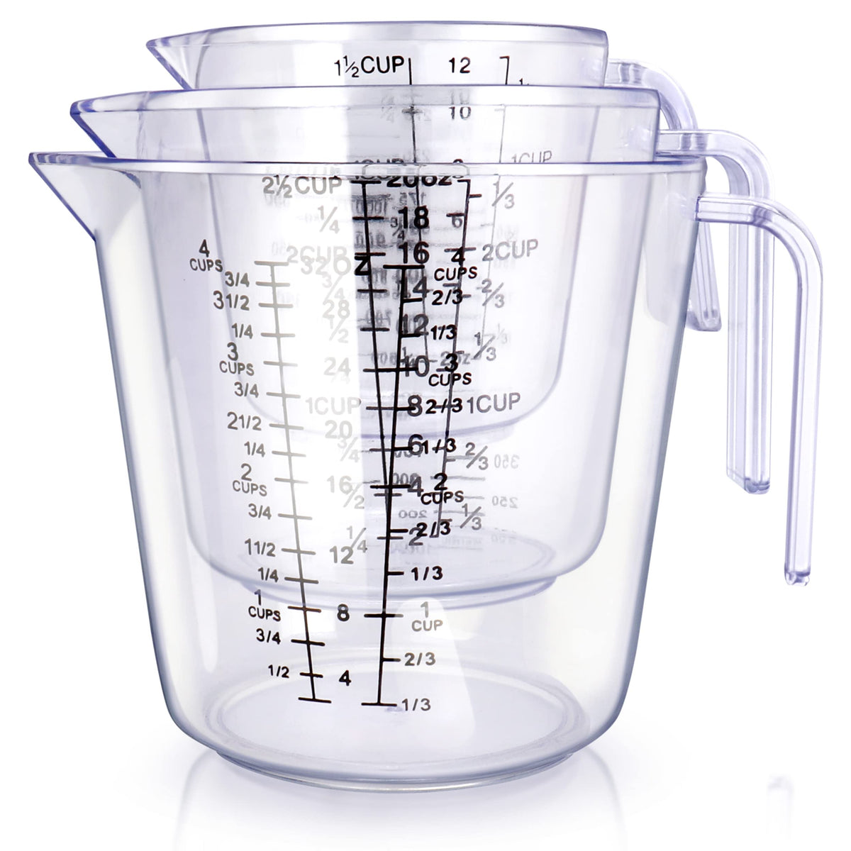 BINGBING tazas medidoras 1000ml con vertido preciso para recetas grandes.