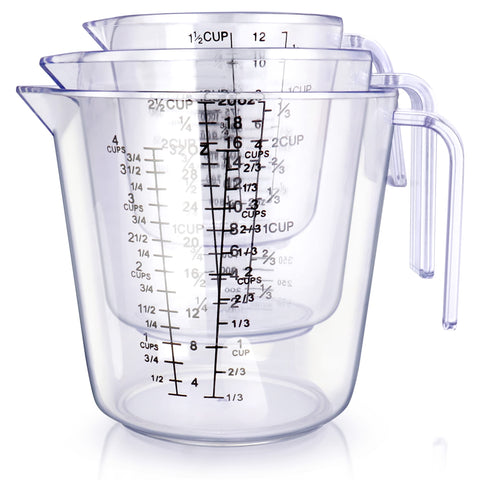 BINGBING tazas medidoras 1000ml con vertido preciso para recetas grandes.