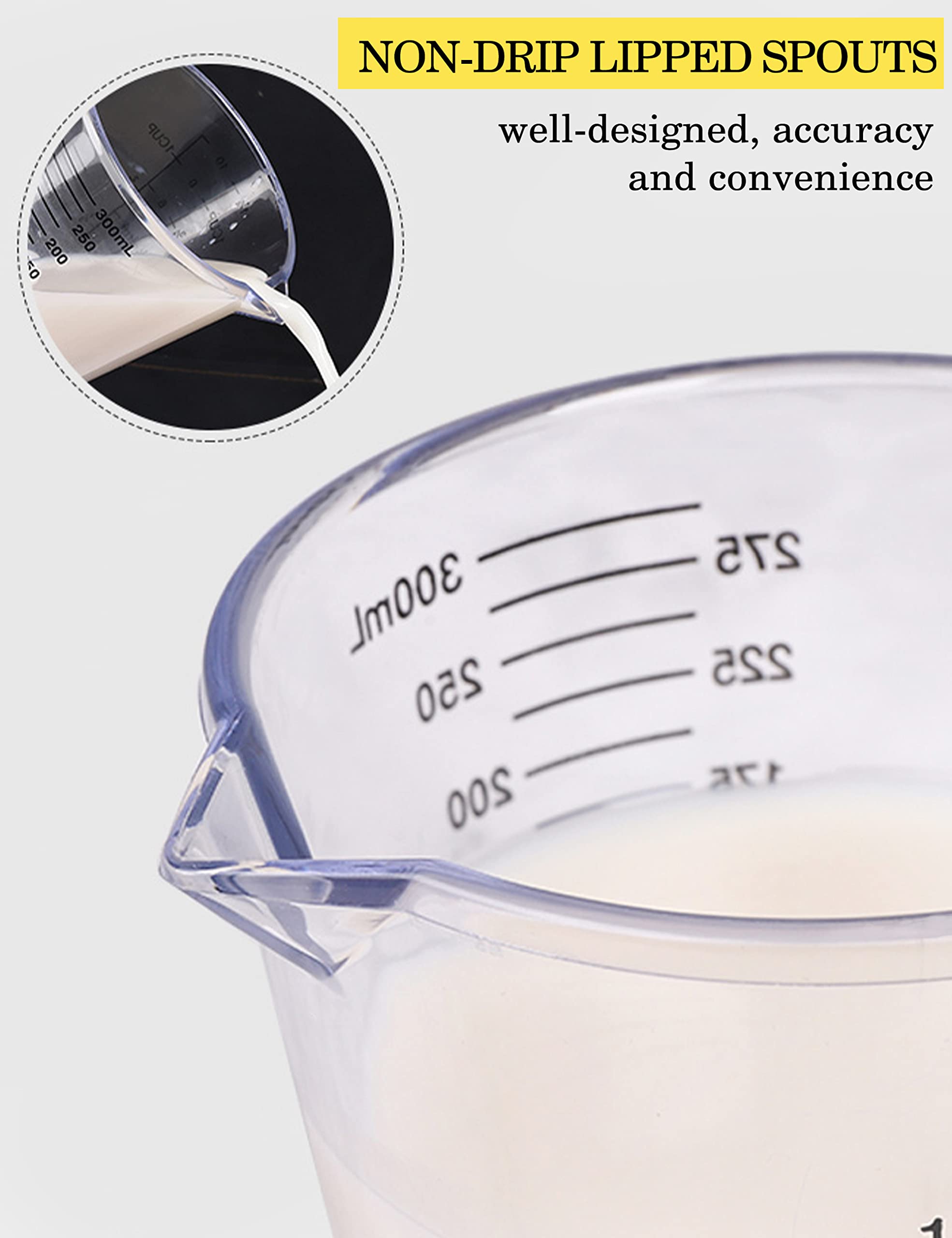 BINGBING tazas con escalas ml y oz para convertir recetas.