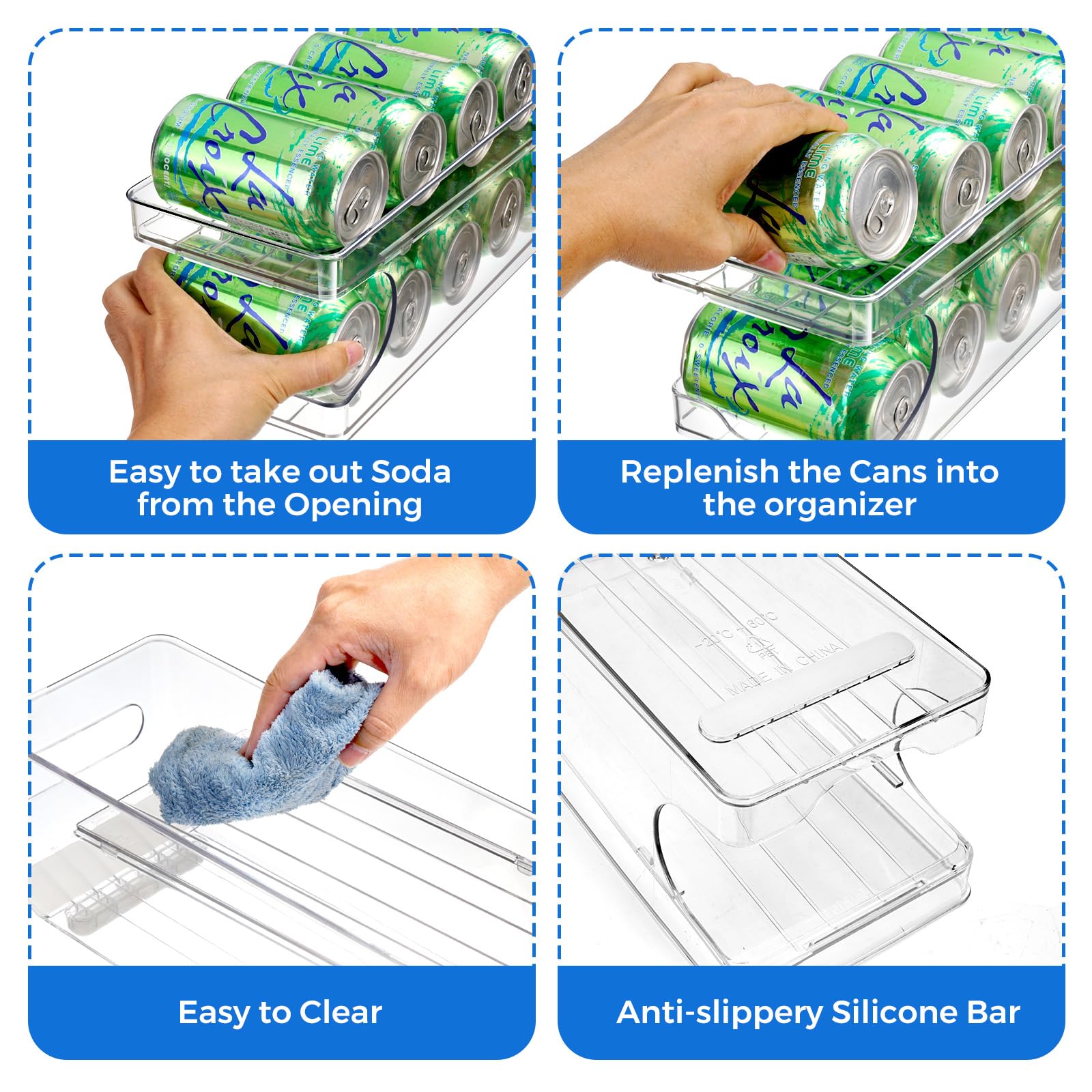 BingoHive Organizador de latas con dimensiones claras para espacios limitados.