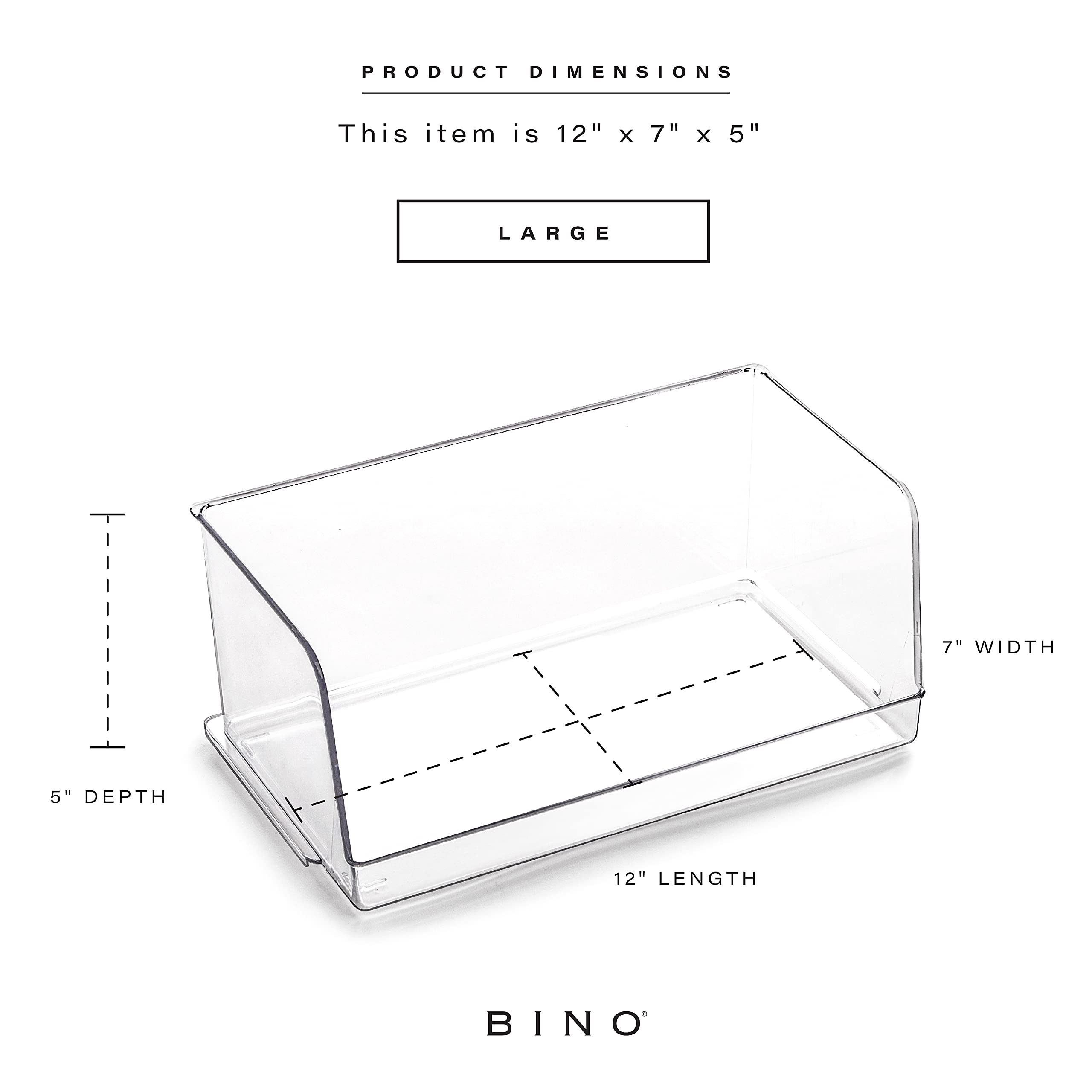 Contenedores BINO para nevera, transparentes, ideales para ordenar alimentos.