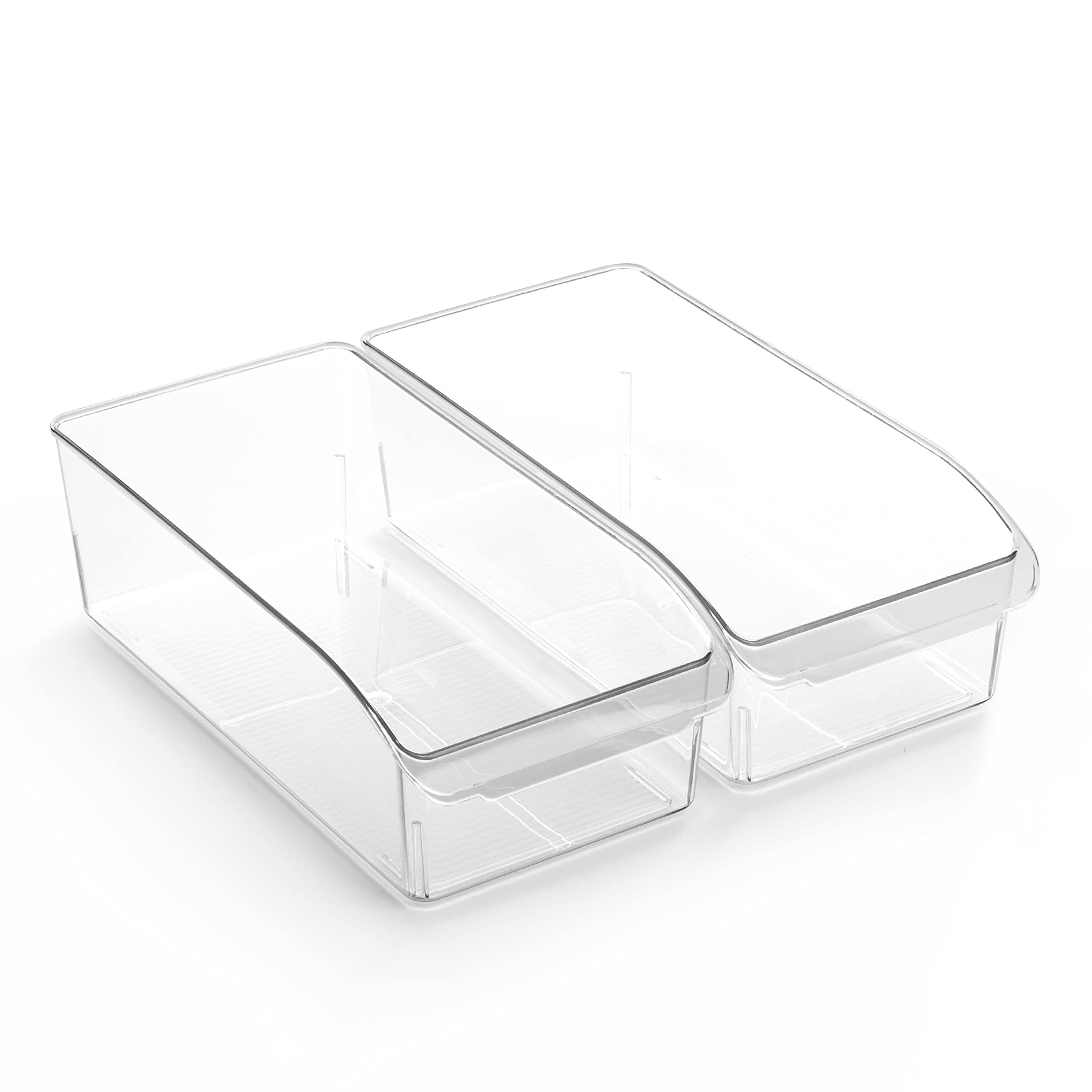 Conjunto de contenedores claros BINO Curve Collection para organizar la despensa con visibilidad.