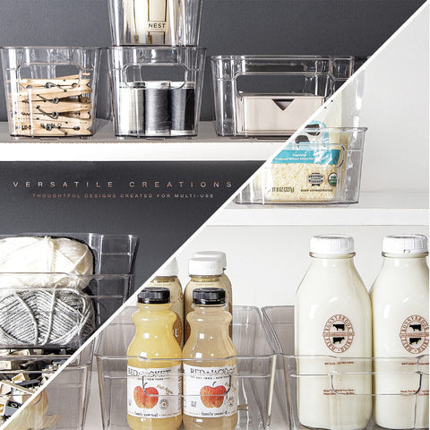 Organizador multiuso BINO para despensa y refrigerador, espacio optimizado.