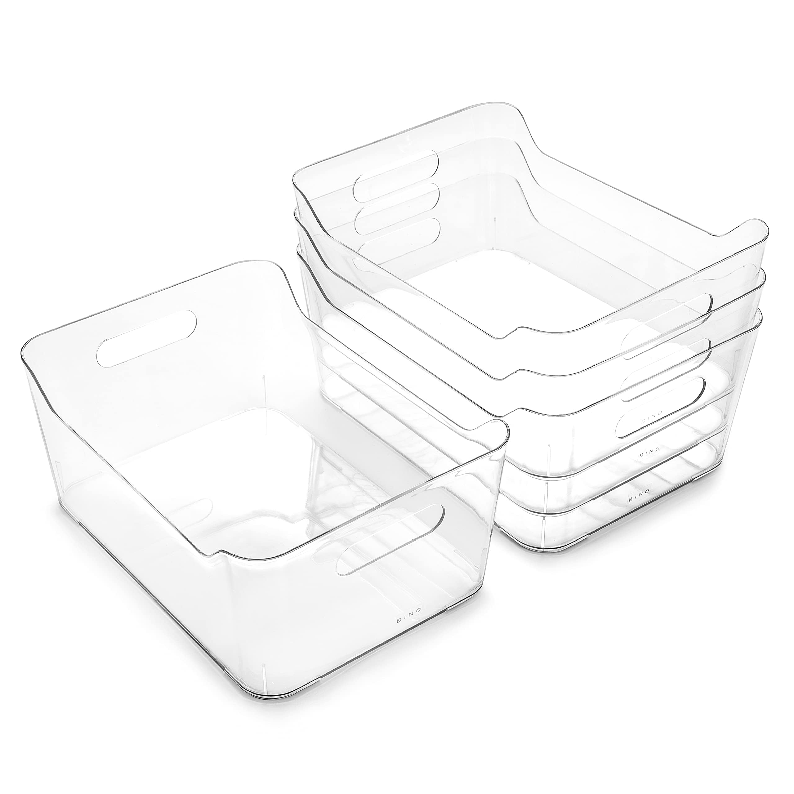 BINO organizador plástico grande para despensa, fácil de identificar contenidos.