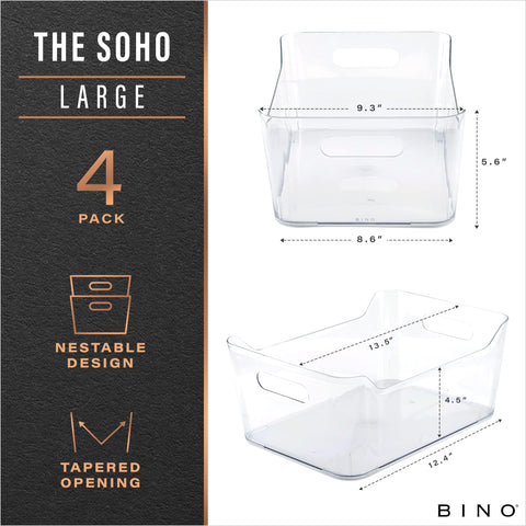 BINO organizador plástico grande para frigorífico, acceso rápido gracias a sus asas.