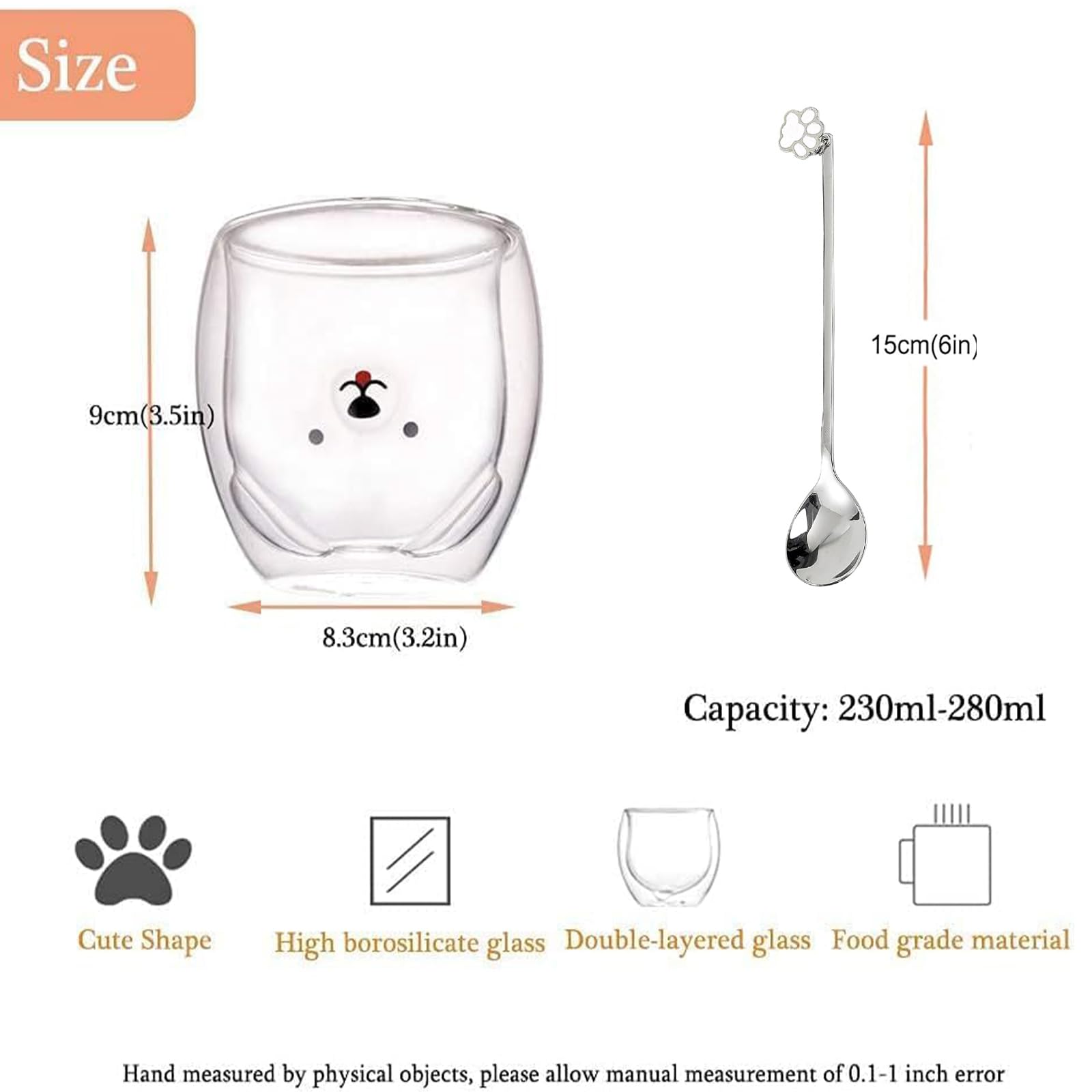Binoster taza oso, apta para cappuccino, café y té.