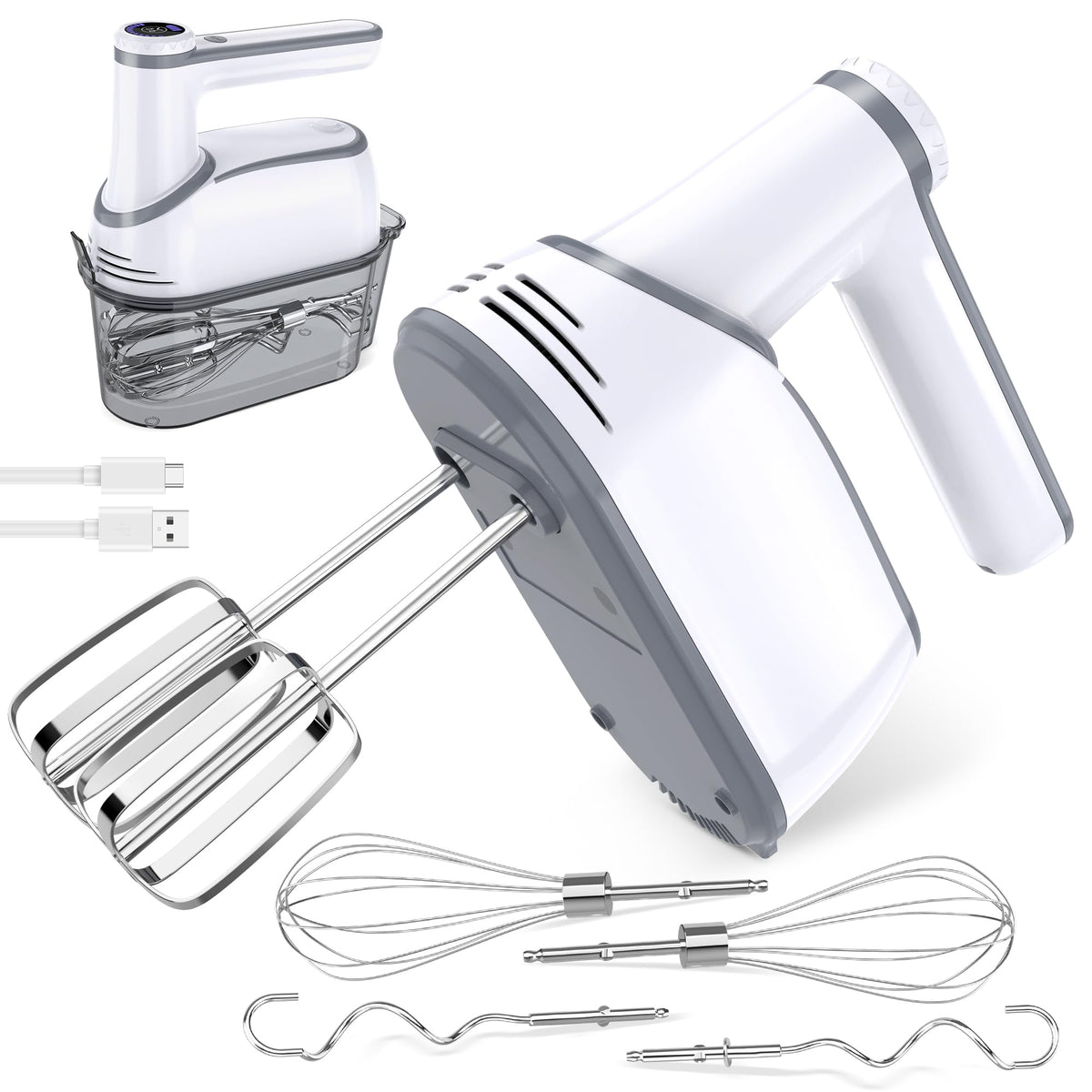 BinROC batidora de mano inalámbrica sin cables, ideal para hornear en cualquier lugar.