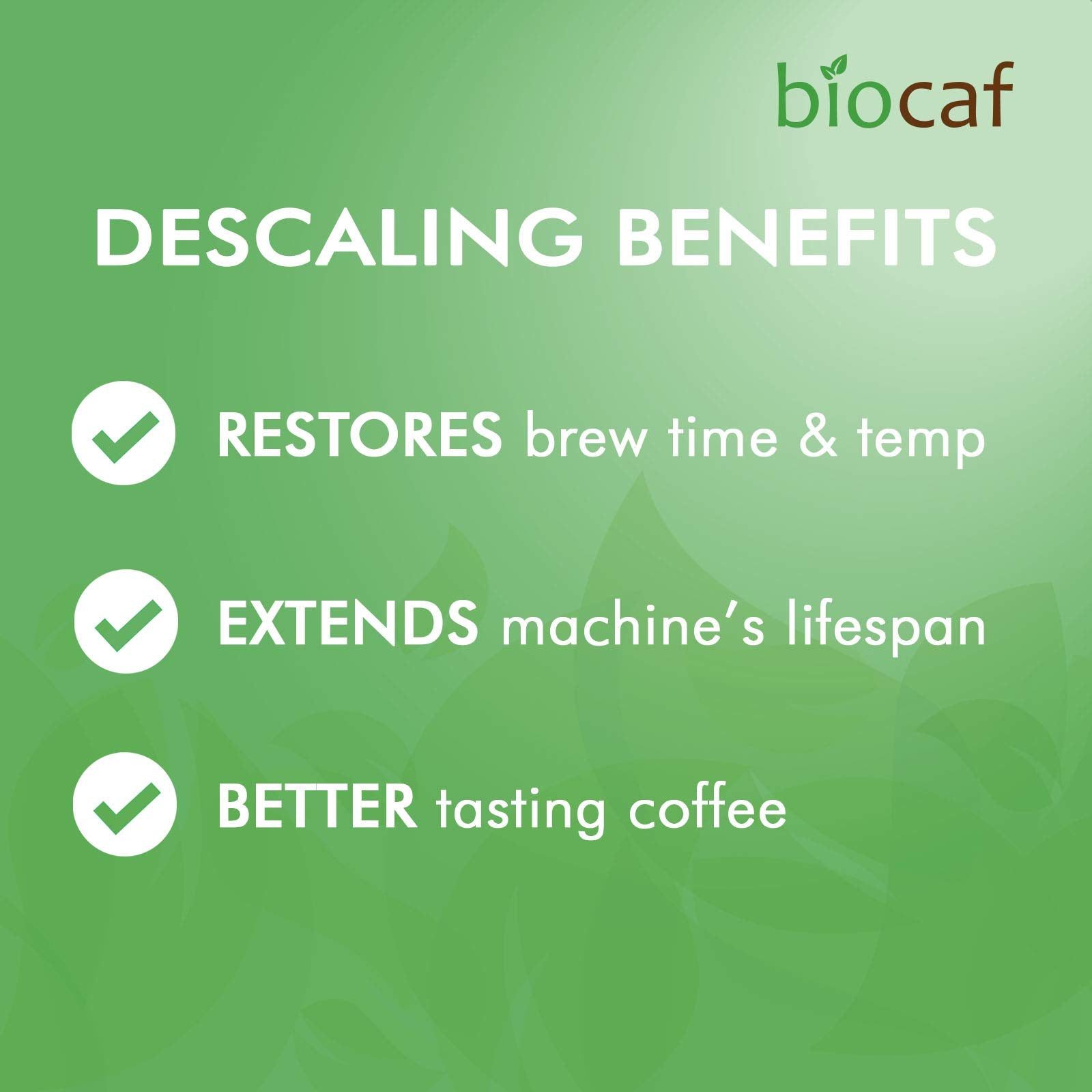 Biocaf desincrustante para hervidores, desincrustación suave y eficiente.