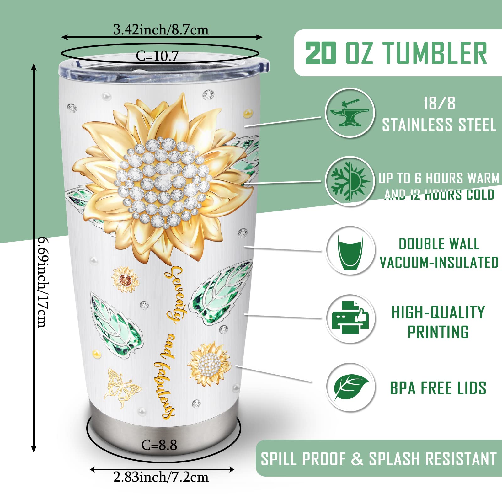 Biomlon vaso termo 20oz, impresión detallada en la superficie.