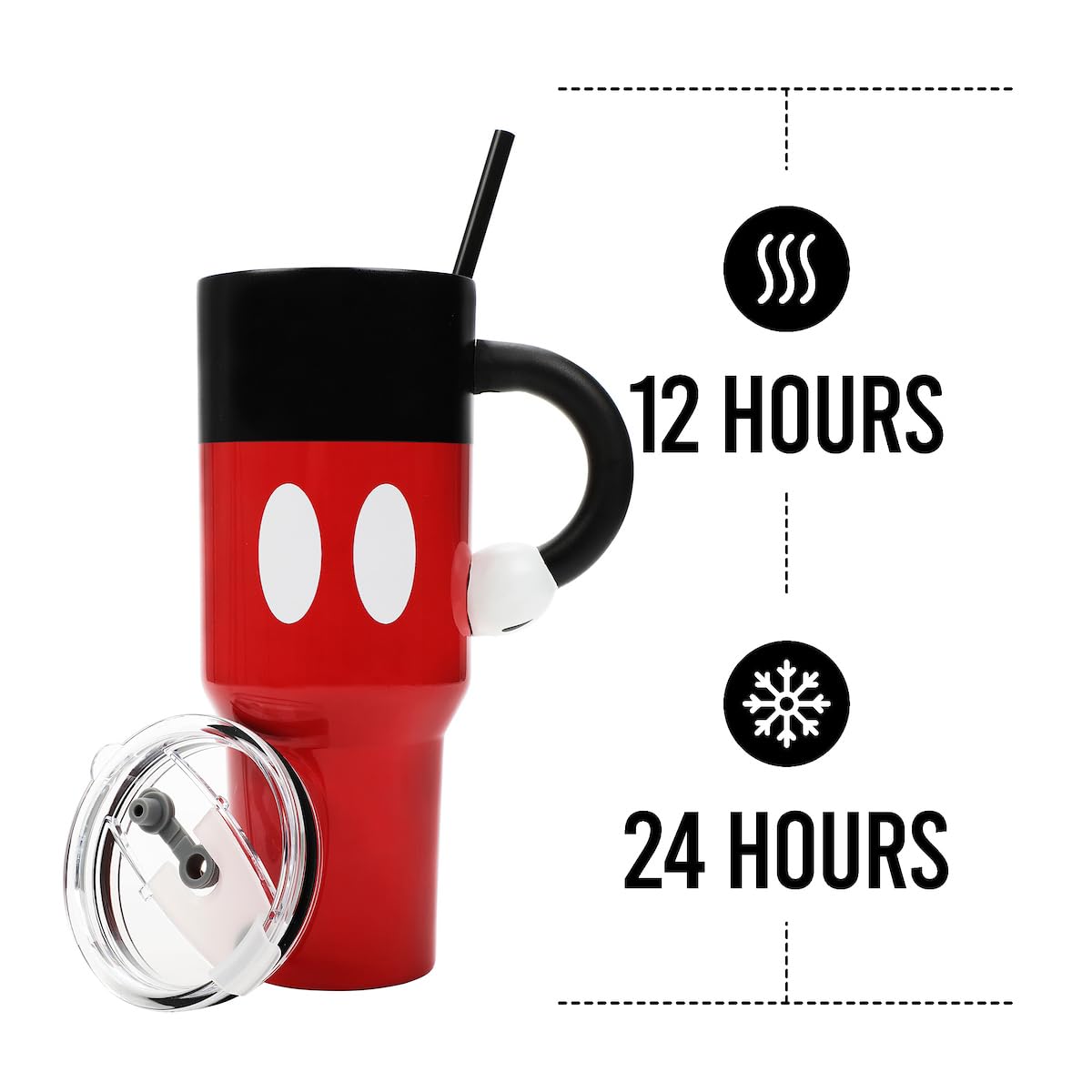 Bioworld Mickey Mouse: capacidad de 40 onzas para largas jornadas.
