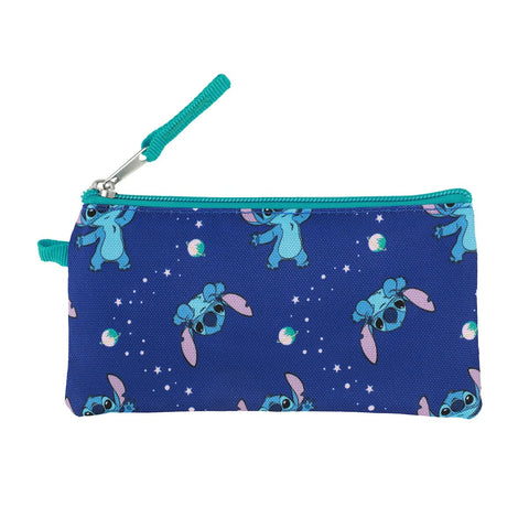 Bioworld Disney Stitch Chilled Vibes: cierre de cremallera para un almacenamiento seguro.