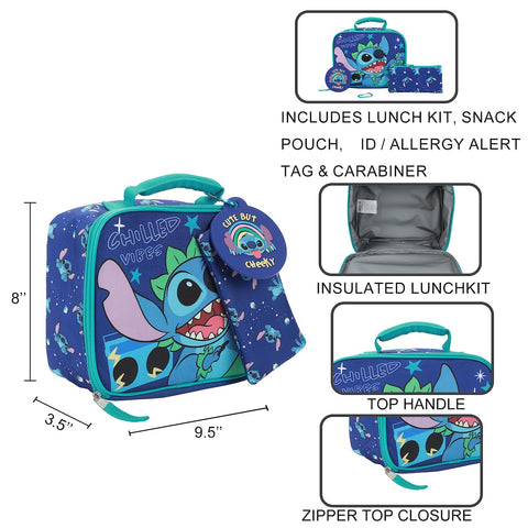 Bioworld Disney Stitch Chilled Vibes: etiqueta de identificacion de alergias para seguridad.