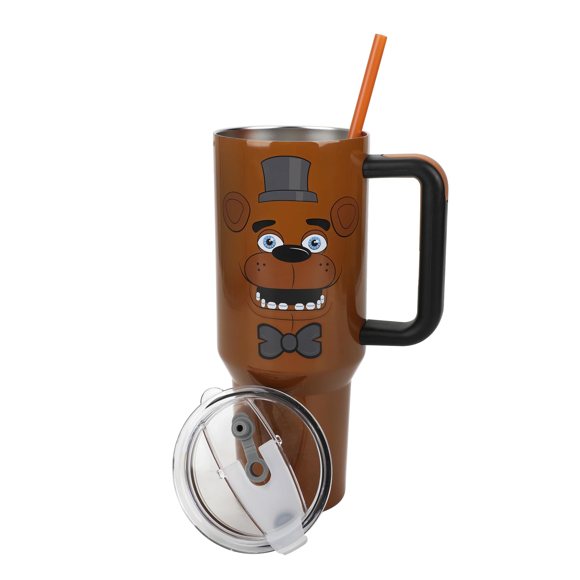 Bioworld Freddy Fazbear, capacidad de 40oz, ideal para seguidores del juego.