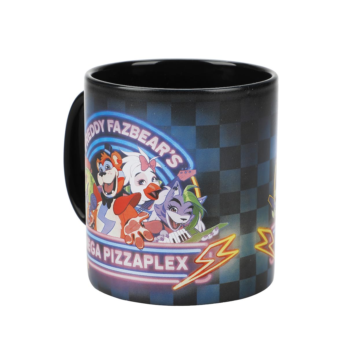 Bioworld Freddy Fazbear’s Mega Pizza Plex: texto neón, perfecto para despertar con estilo