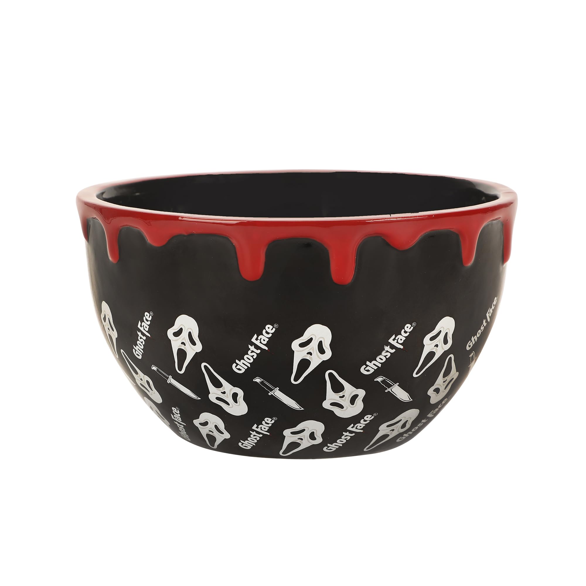 Bioworld Ghostface, máscara impresa en cuenco cerámico, ideal para ramen temático en casa.