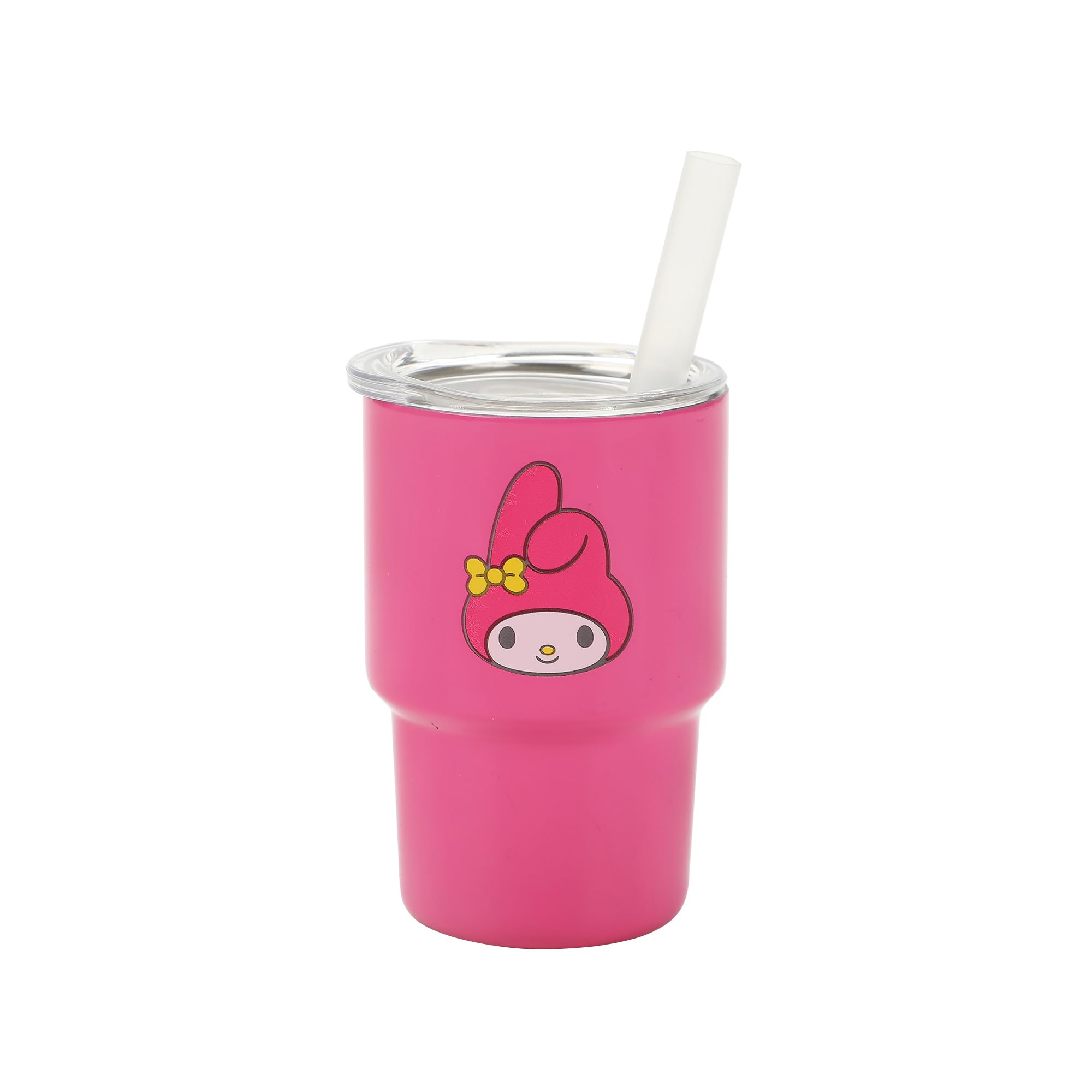 Bioworld Kuromi caras, vaso mini para llevar en bolso.