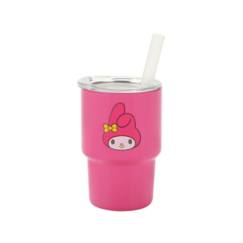 Bioworld Kuromi caras, vaso mini para llevar en bolso.