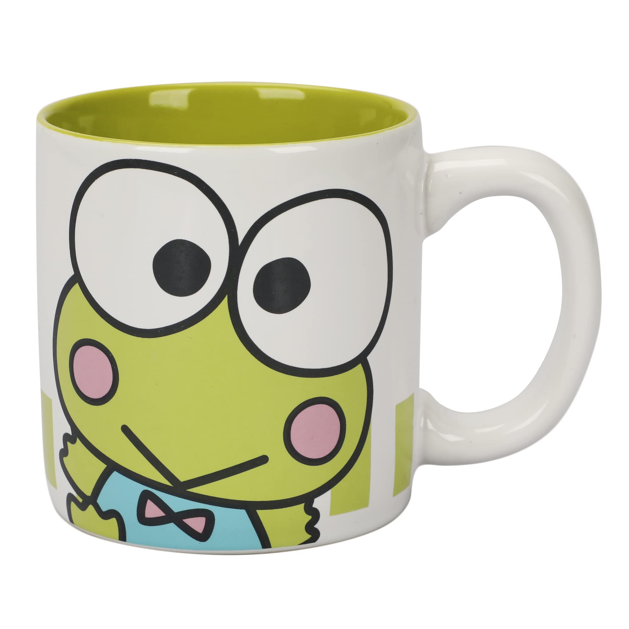 Bioworld Keroppi, taza cerámica blanca 16 oz lista para desayunos energéticos
