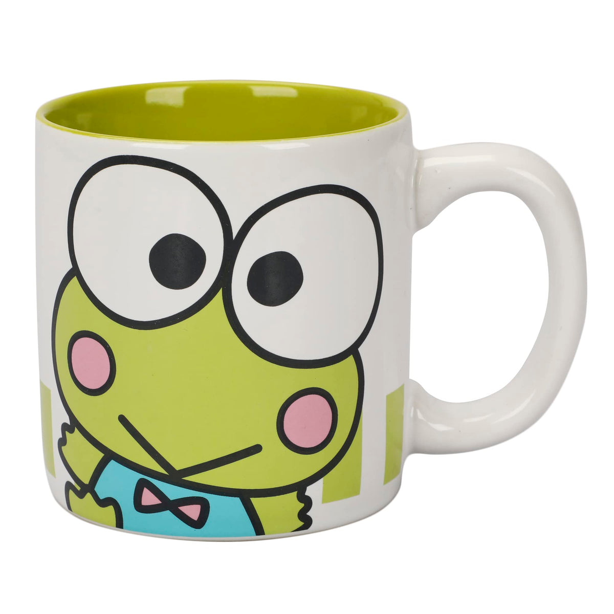 Bioworld Keroppi, taza cerámica blanca 16 oz lista para desayunos energéticos