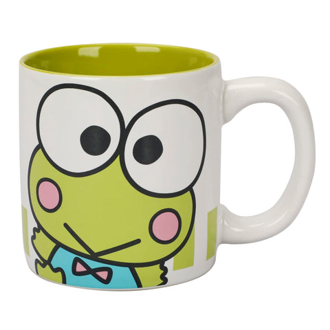 Bioworld Keroppi, taza cerámica blanca 16 oz lista para desayunos energéticos