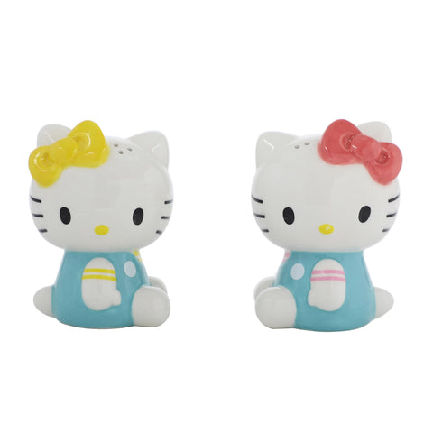 Bioworld Hello Kitty salero y pimentero cerámicos, diseño artesanal, perfecto para la mesa diaria.