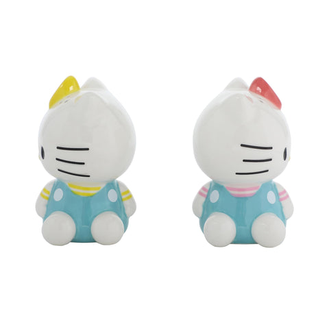 Bioworld Hello Kitty salero y pimentero cerámicos, tamaño compacto para la mesa.