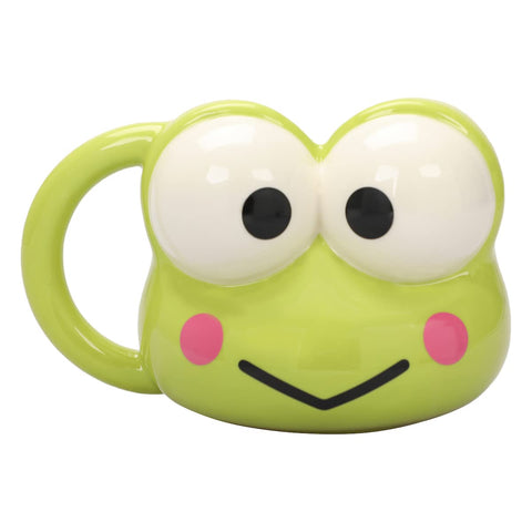 Bioworld Keroppi mug frente con ojos 3D, ideal para café diario.