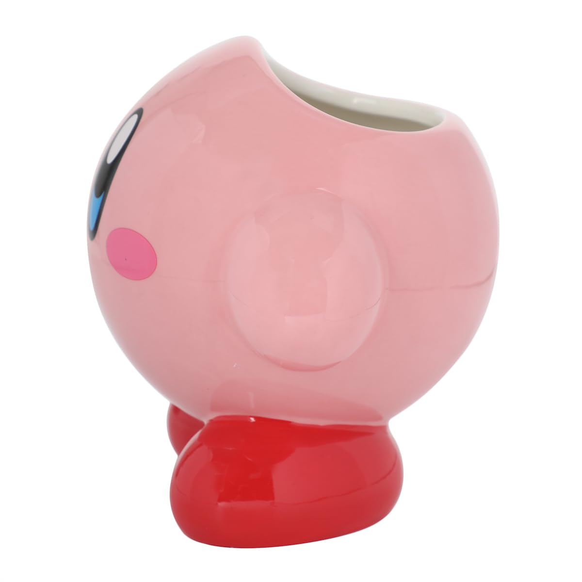 Bioworld Kirby taza con zapatos rojos: experiencia de agarre cómoda al beber