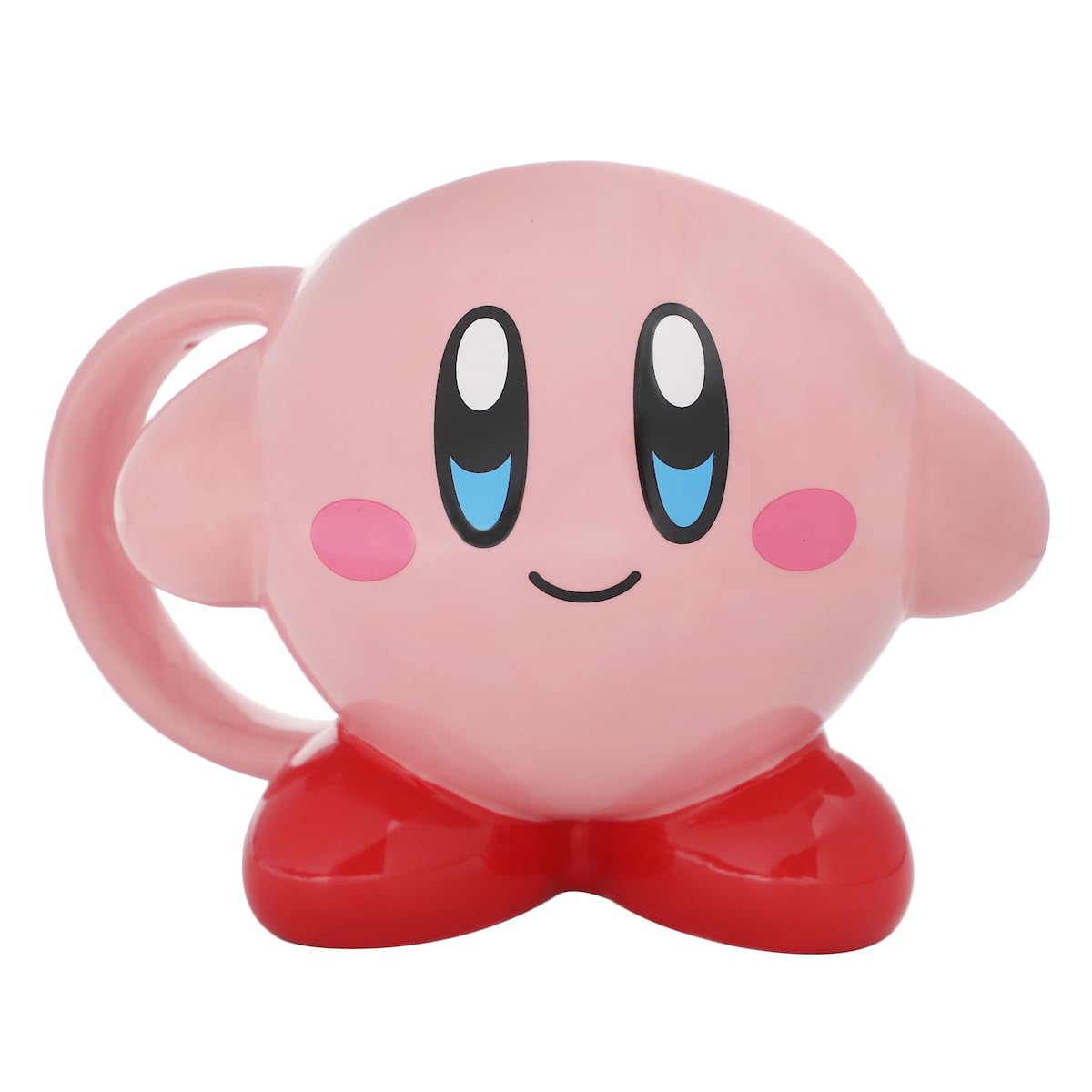 Bioworld Kirby taza cerámica rosada 18oz: ideal para café por la mañana