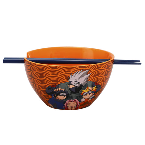 Bioworld Naruto tazón ramen 20oz con palillos, ideal para comidas rápidas en casa