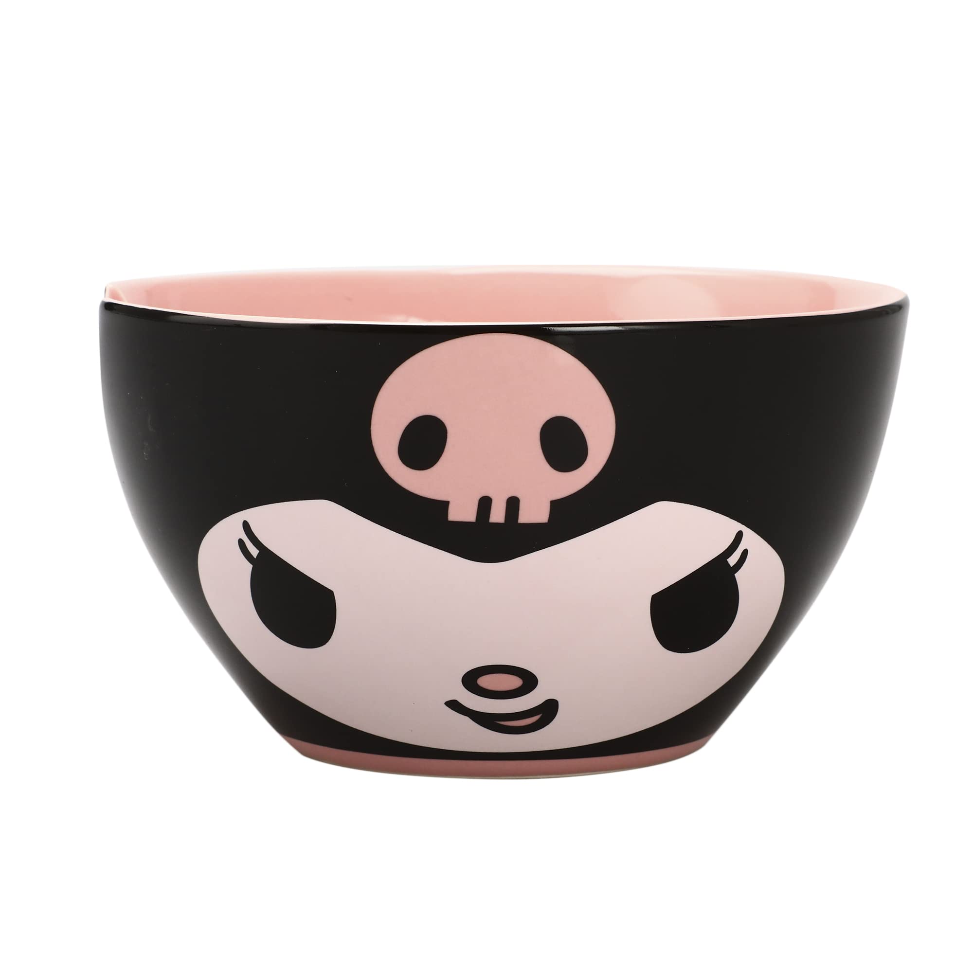 Interior rosa con Kuromi en blanco, perfecto para servir ramen.
