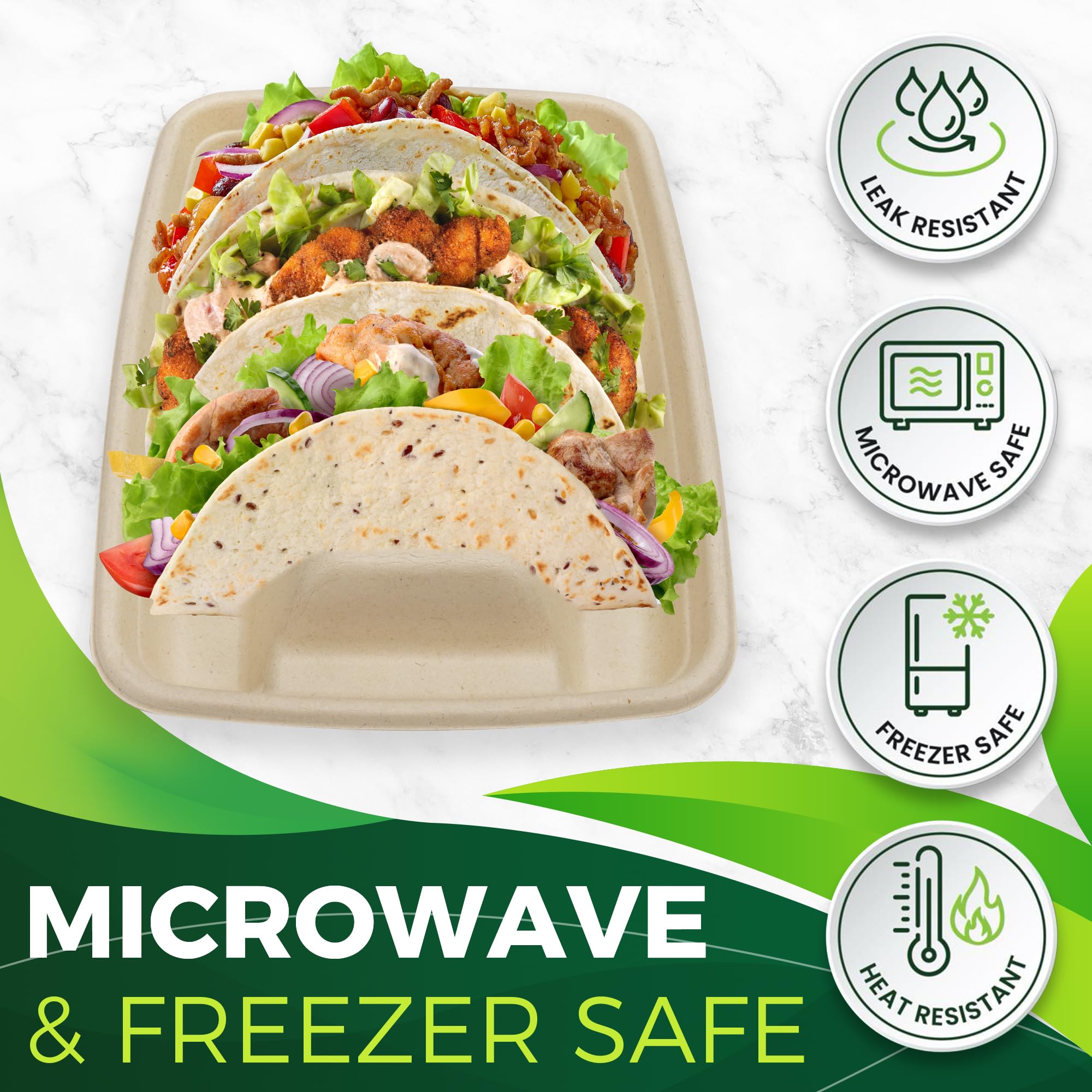 BIRCHIO uso en catering y eventos, ideal para servir tacos sin lavar.