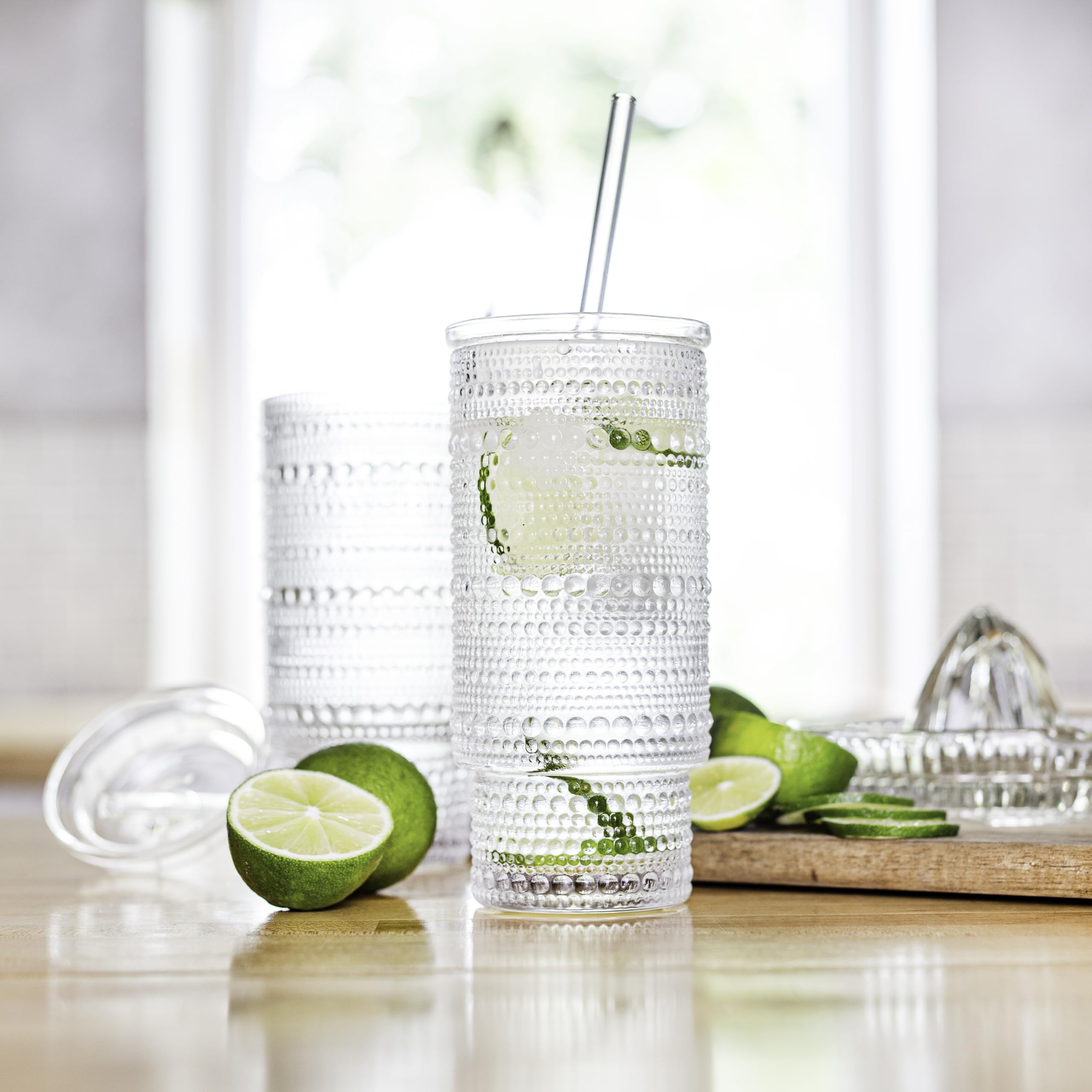 Birchland Vaso cristal, capacidad de 16 onzas para bebidas frías o calientes.