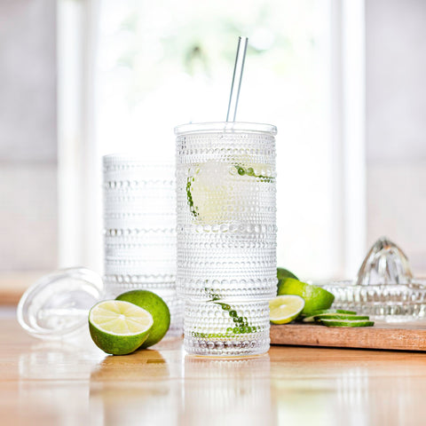 Birchland Vaso cristal, capacidad de 16 onzas para bebidas frías o calientes.