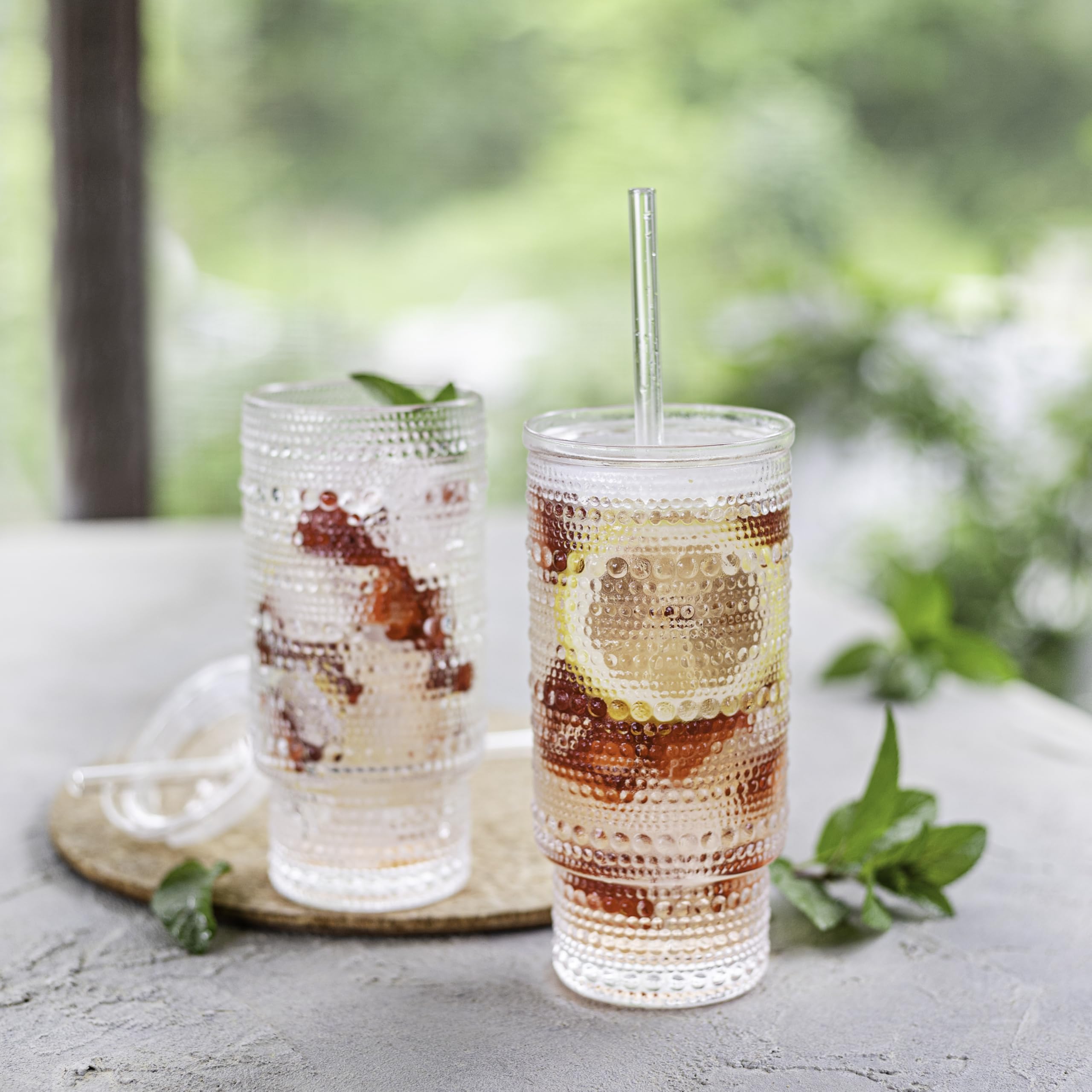 Birchland Vaso cristal, estilo con perlas, cómodo y apto para lavavajillas.