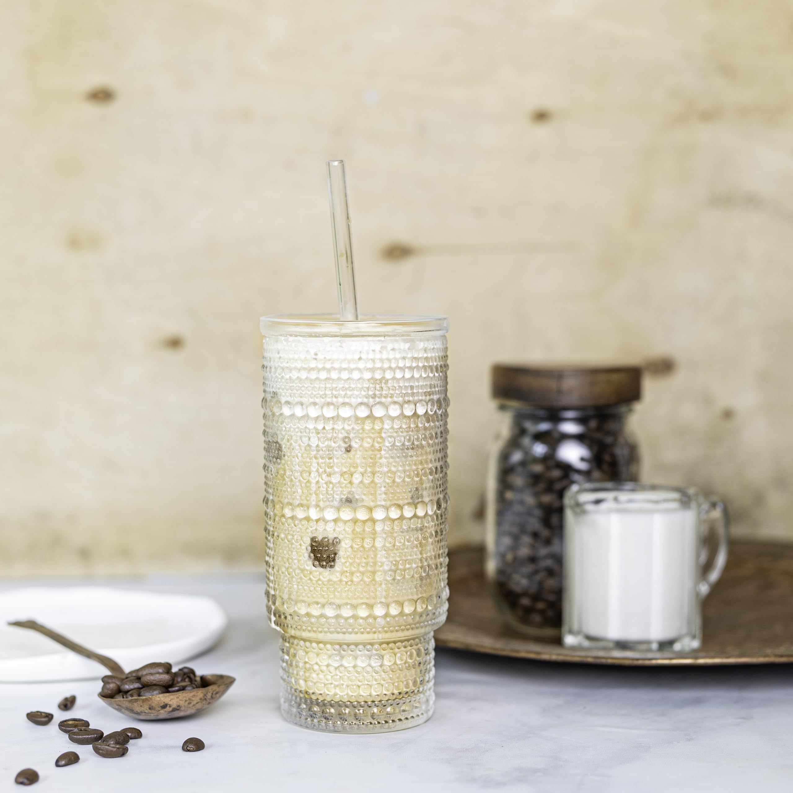 Birchland Vaso cristal set de 2, perfecto para casa o para llevar.