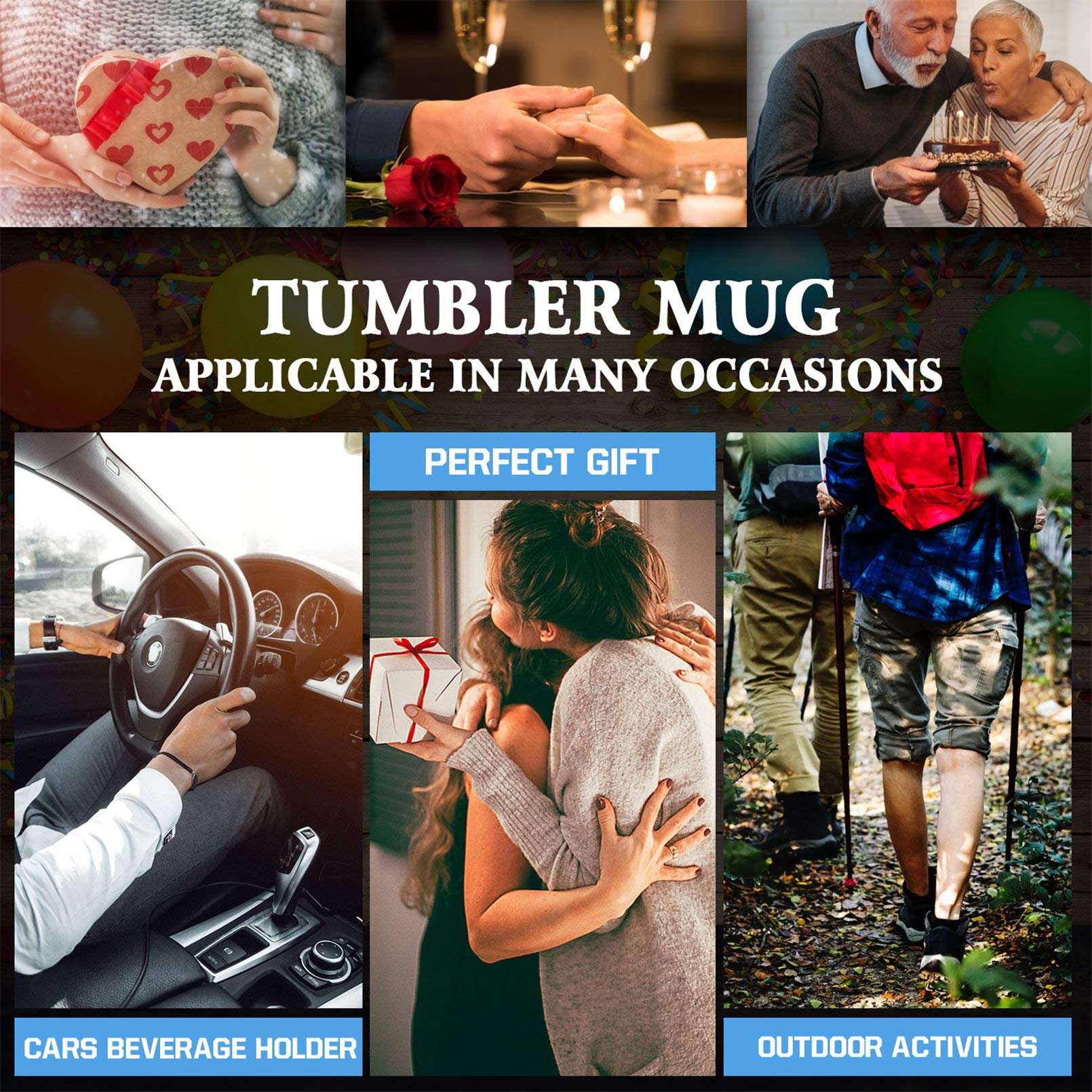Taza a prueba de derrames y portátil para coche o bolso.