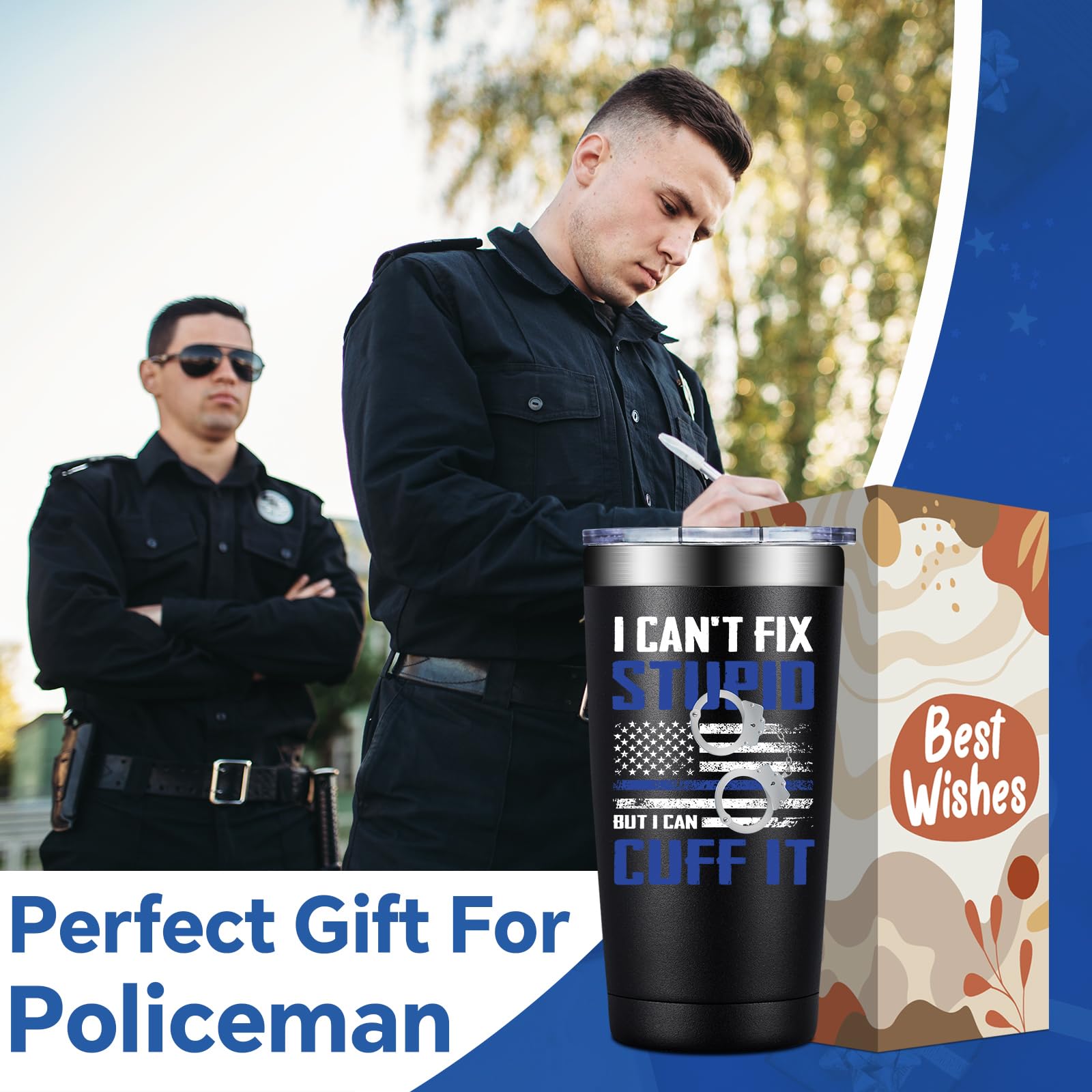 Vaso termo BIRGILT para coche, regalo policial útil