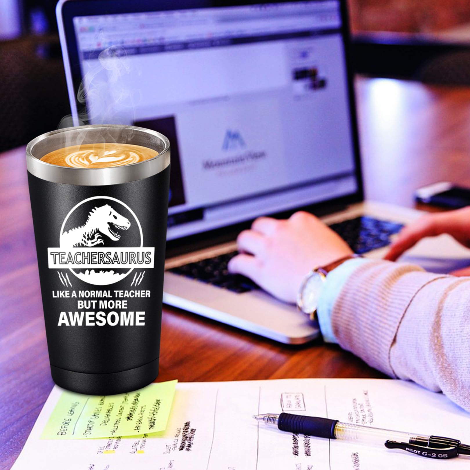 BIRGILT Teachersaurus, 20oz, ligero y fácil de llevar para docentes.