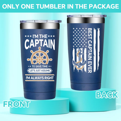 Birgilt tumbler capitan 20oz, detalle acero, acabado duradero para bebidas.
