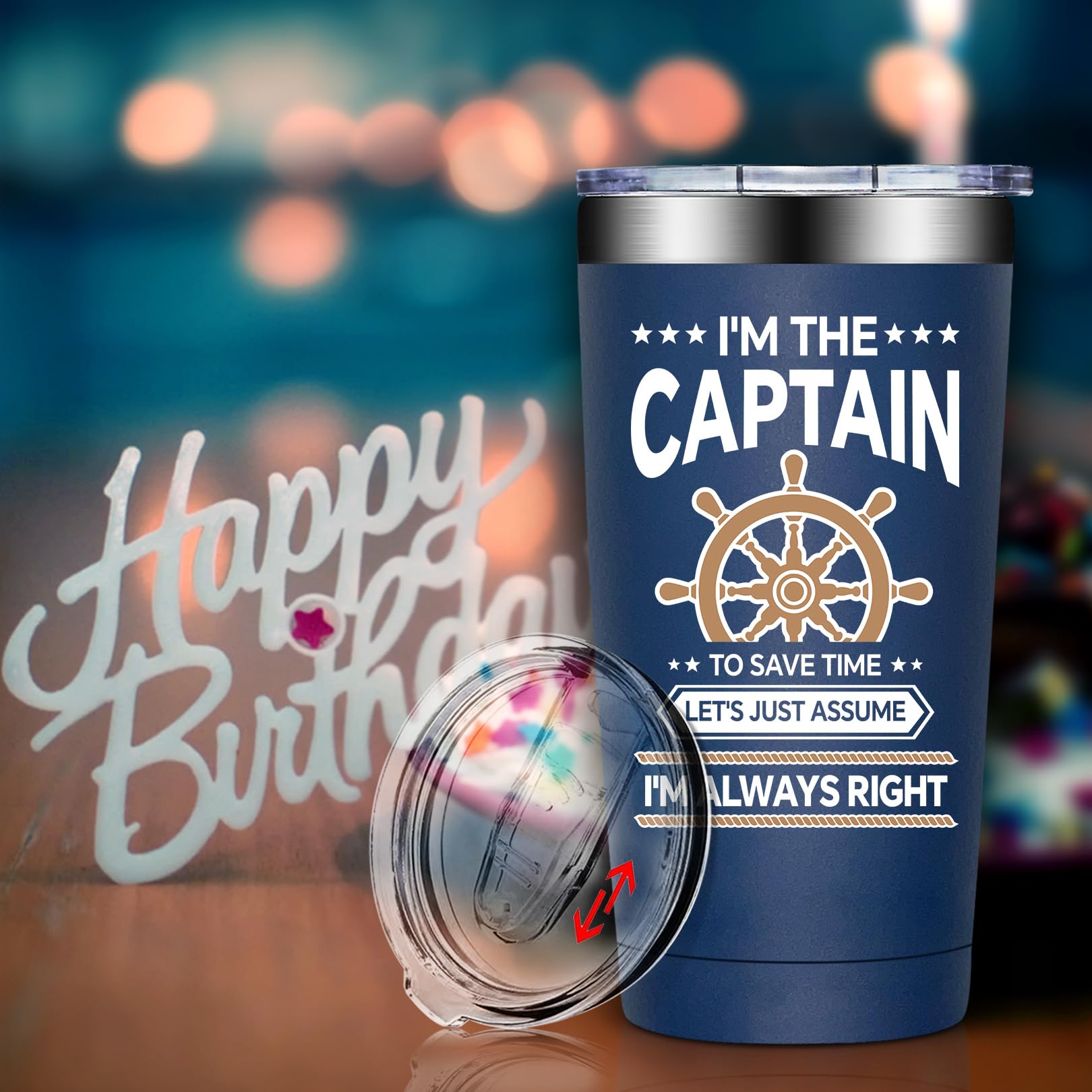 Birgilt tumbler capitan 20oz, limpieza a mano para conservar acabado.