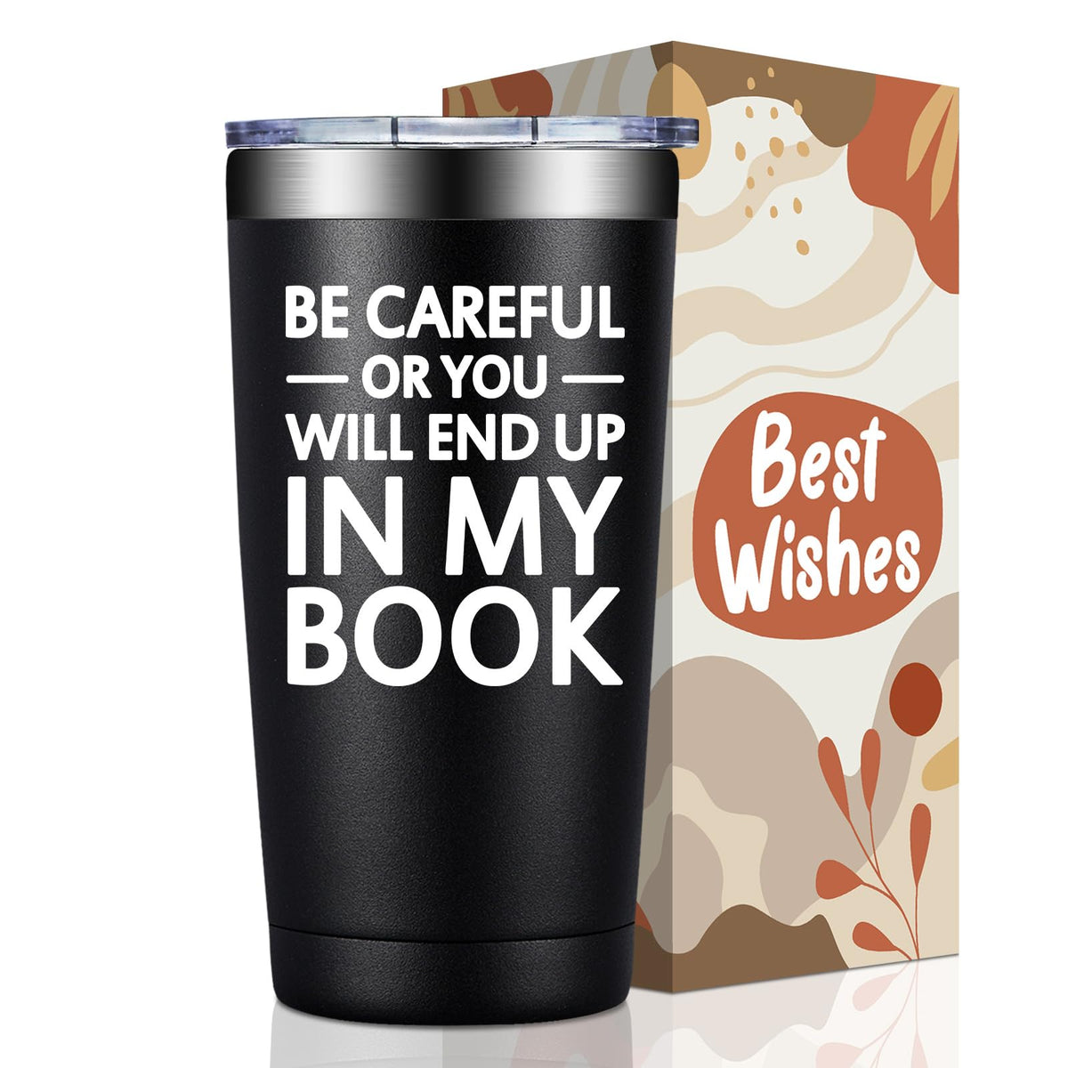BIRGILT Vaso para escritores con frase divertida, ideal para beber en cualquier lugar.