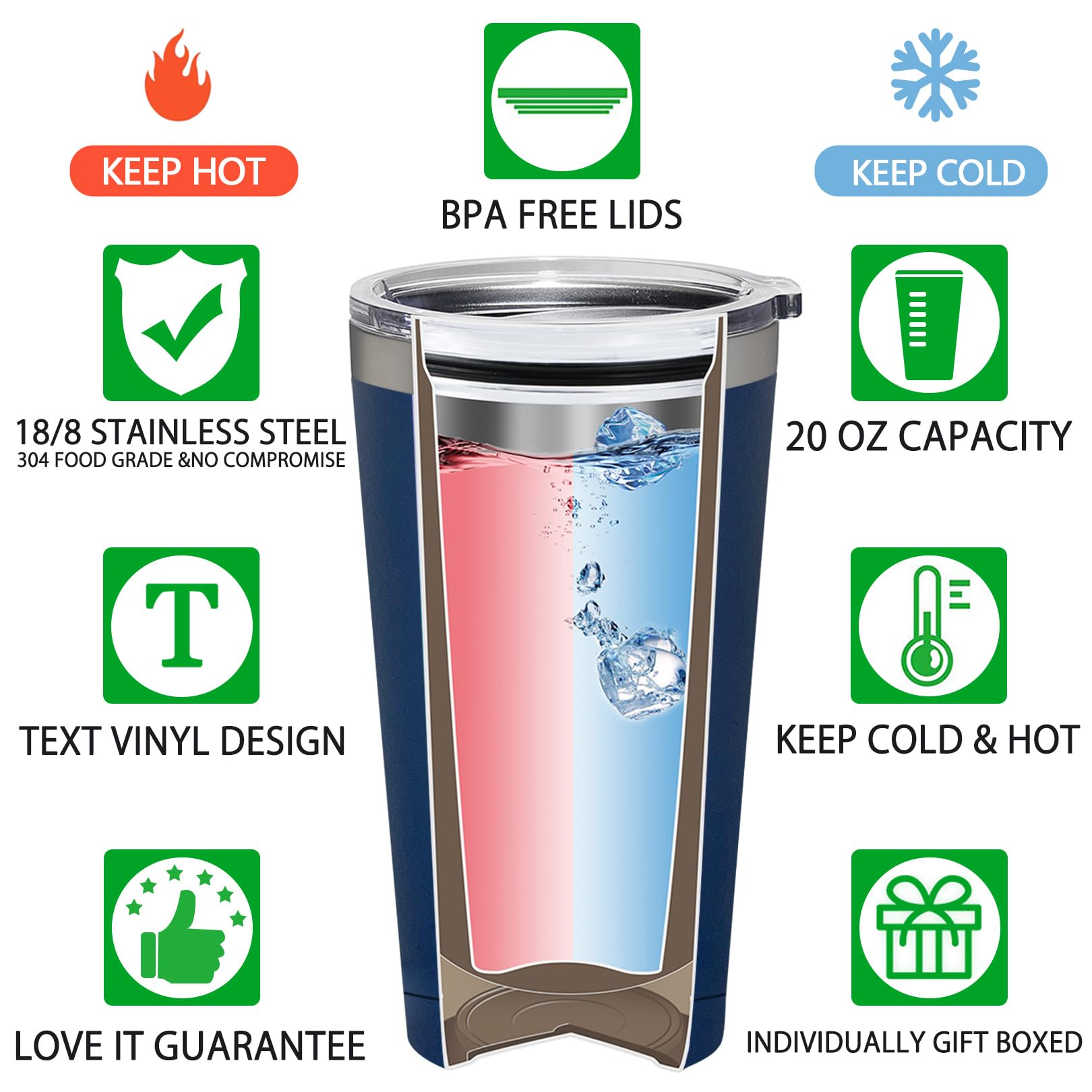 Vaso birgilt tumbler regalo perfecto para profesionales sociales.