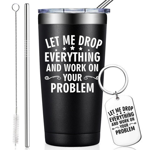 BIRGILT vaso térmico 20 onzas con humor de oficina, ideal para desestresar companeros.
