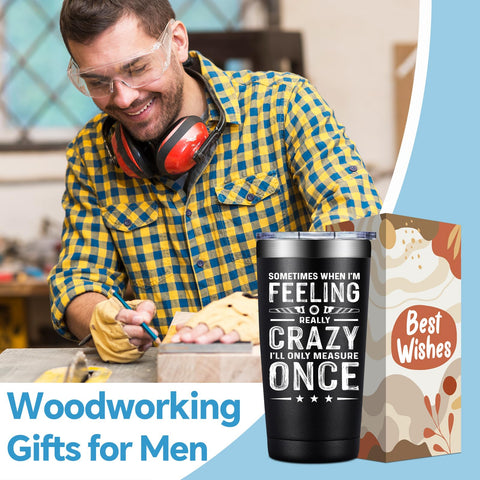 Vaso térmico Birgilt 20oz, regalo perfecto para hombres amantes de la carpintería.