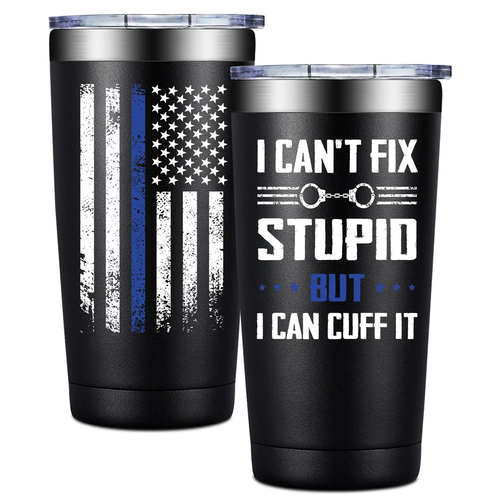 Birgilt vaso térmico 20 oz para policía, mantiene bebidas frías por horas.