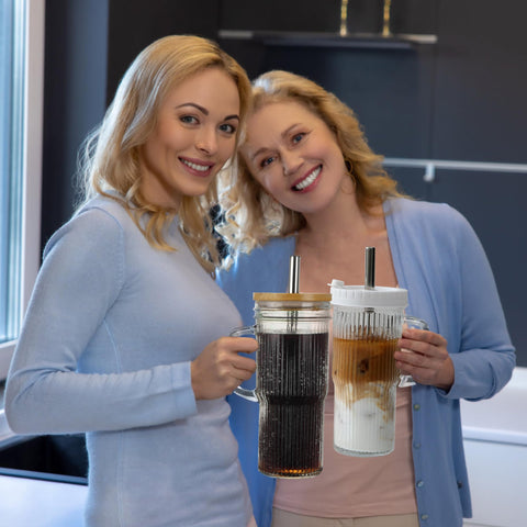 Birity vaso cristal 24oz para bebidas frías, ideal para smoothies.
