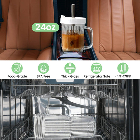 Birity vaso cristal 24oz para portavasos.