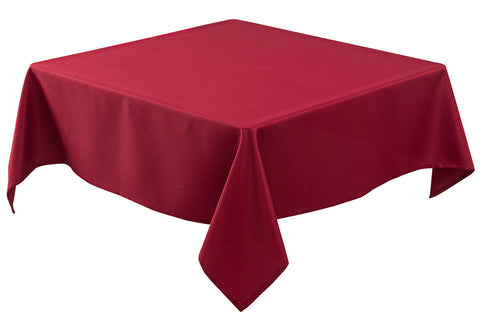 Mantel Biscaynebay textura cuadrada roja, ideal para cenas formales.